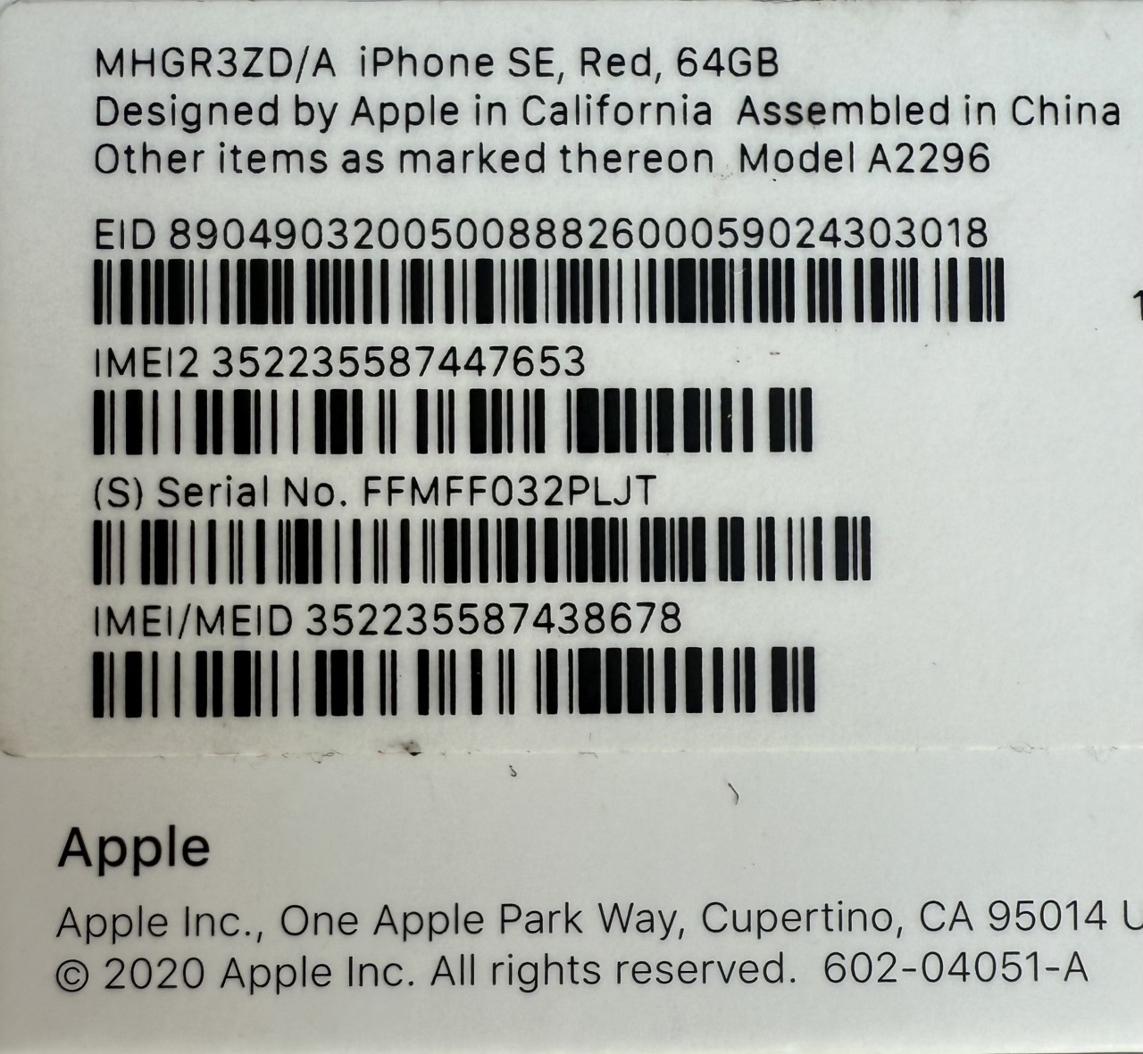 IPhone SE. Kleur red 2021. 64 GB.