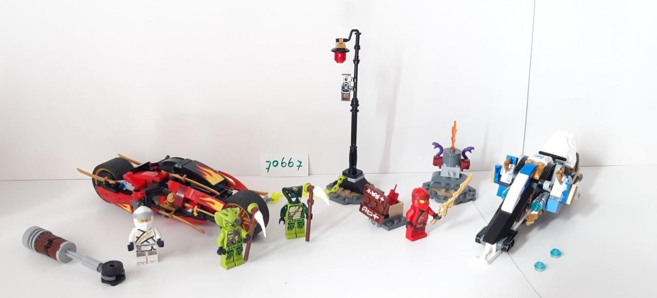 Lego Ninjago 70667:  Zwaardmotor van Kai & Sneeuwscooter van Zane