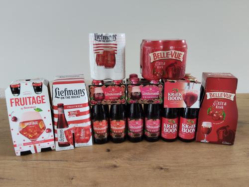 Diverse fruit bieren in 4-packs