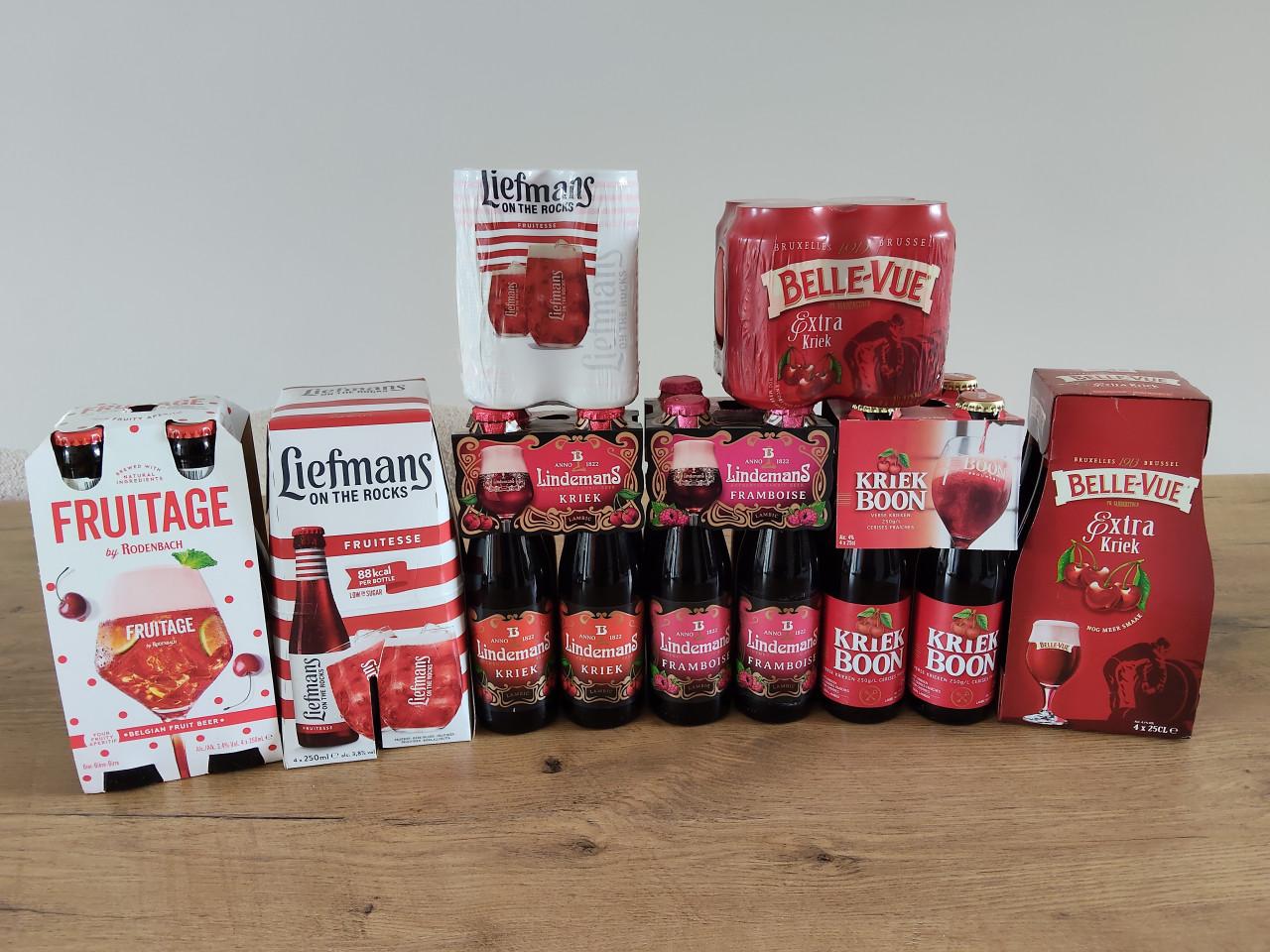 Diverse fruit bieren in 4-packs