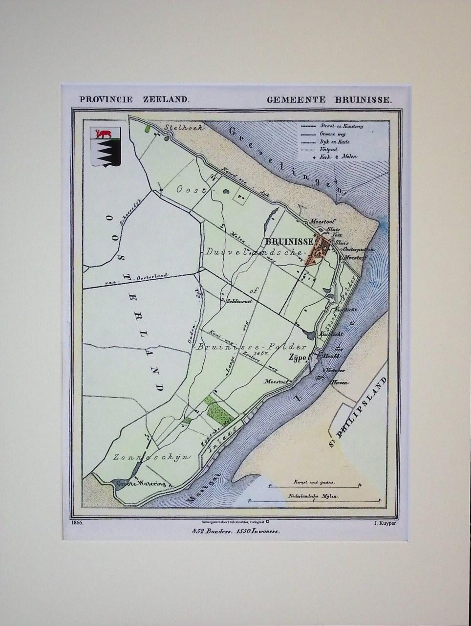 Historische Gemeentekaartjes Schouwen-Duieland van J. Kuyper