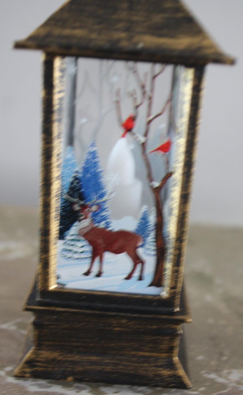 Kerst lantaren met herten afbeelding
