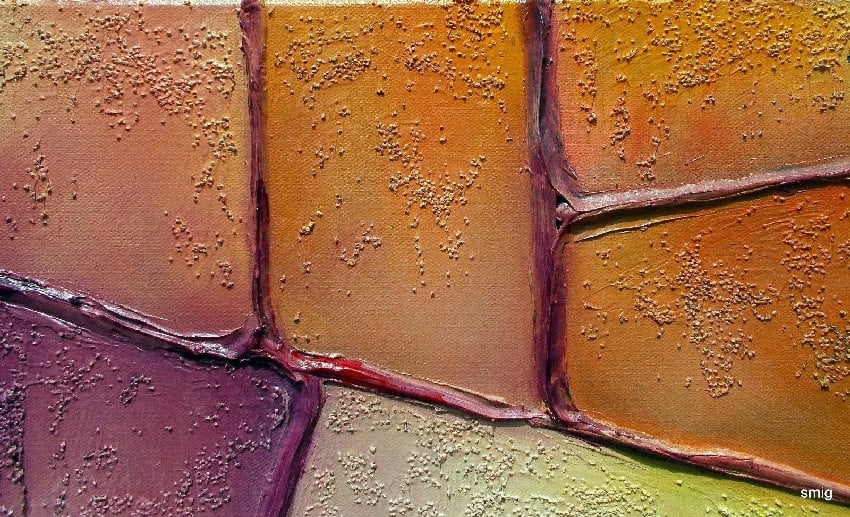 " Brics " Acrylschilderij op canvasdoek , afmeting 50 cm x 50 cm