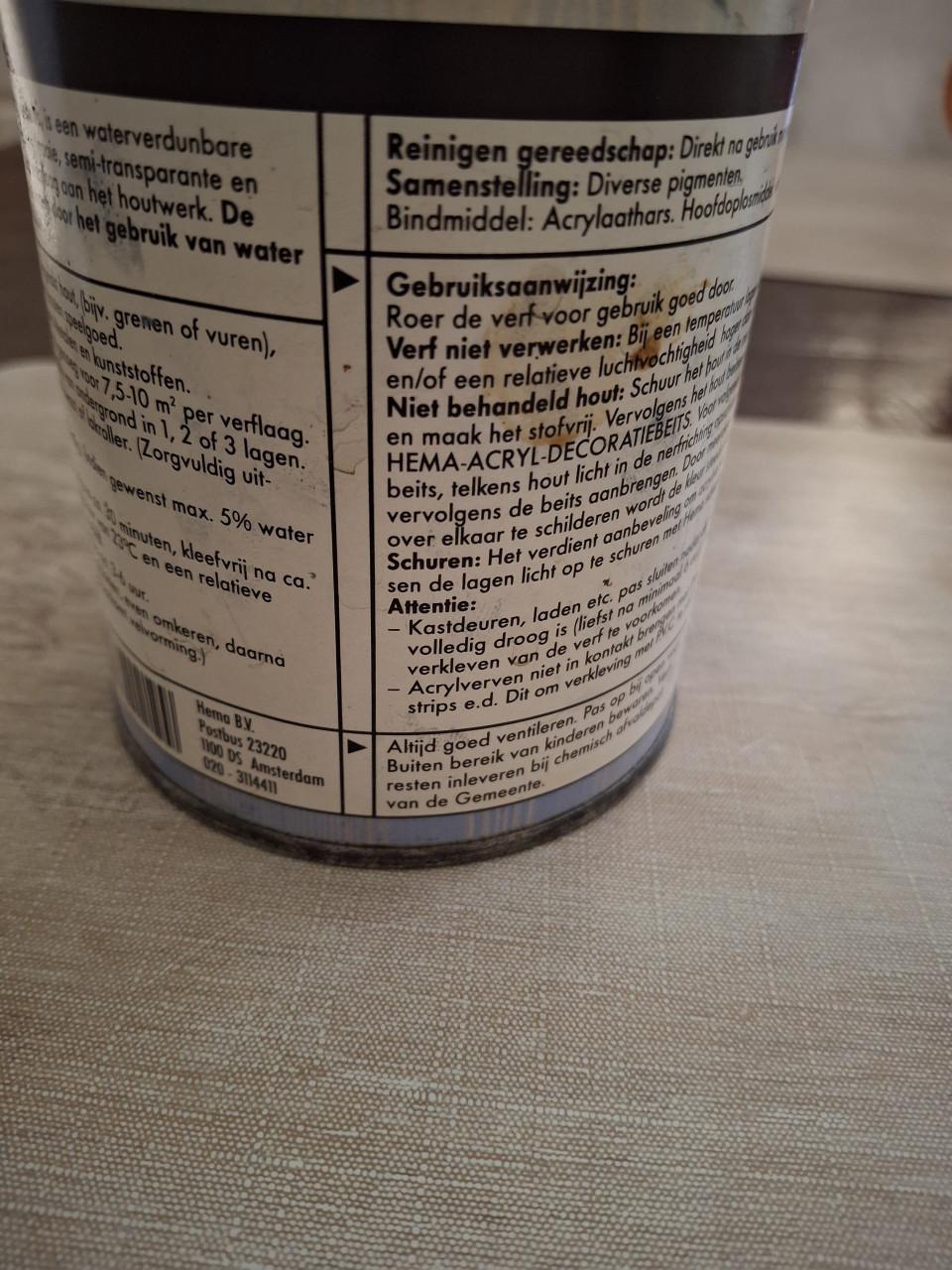 Decoratie beits lichtblauw transparant van hema