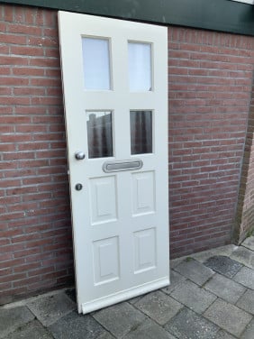 Merbau voordeur wit