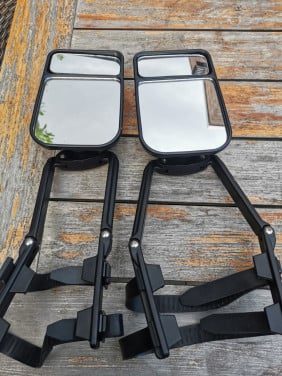 Caravan spiegels met rubber bandjes/riempjes