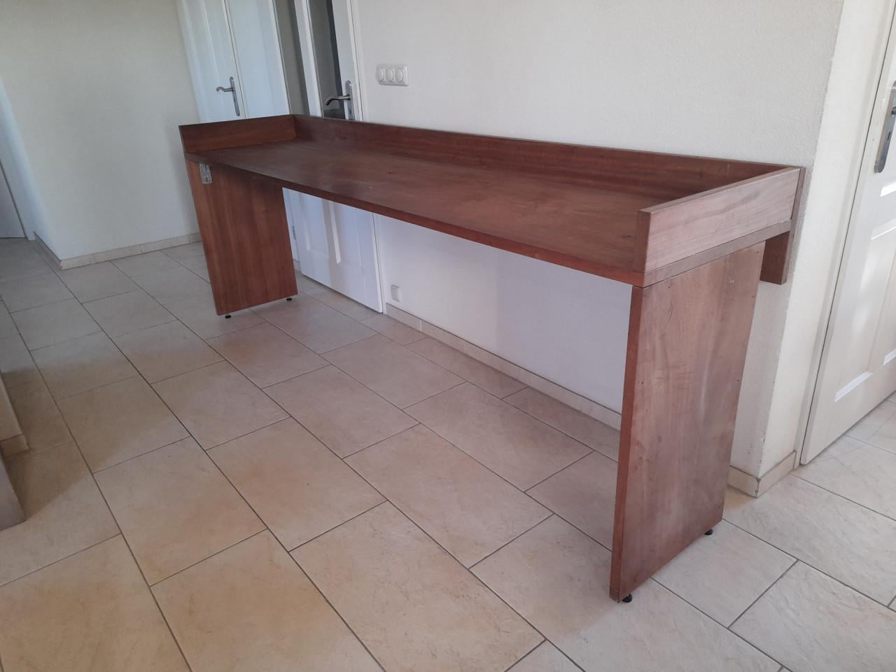 Massief hard houten Werkbank / plank  260 x 58 x 3 cm dik blad (i.g.st.)