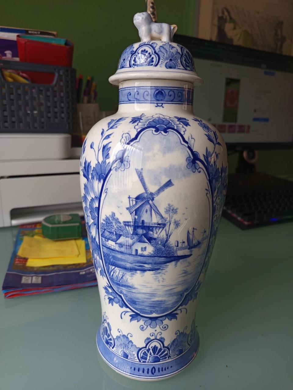 Delfsblauw antieke vaas