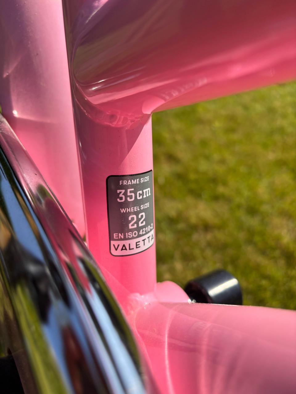 Roze Valetta kinderfiets met voordrager - 22 inch