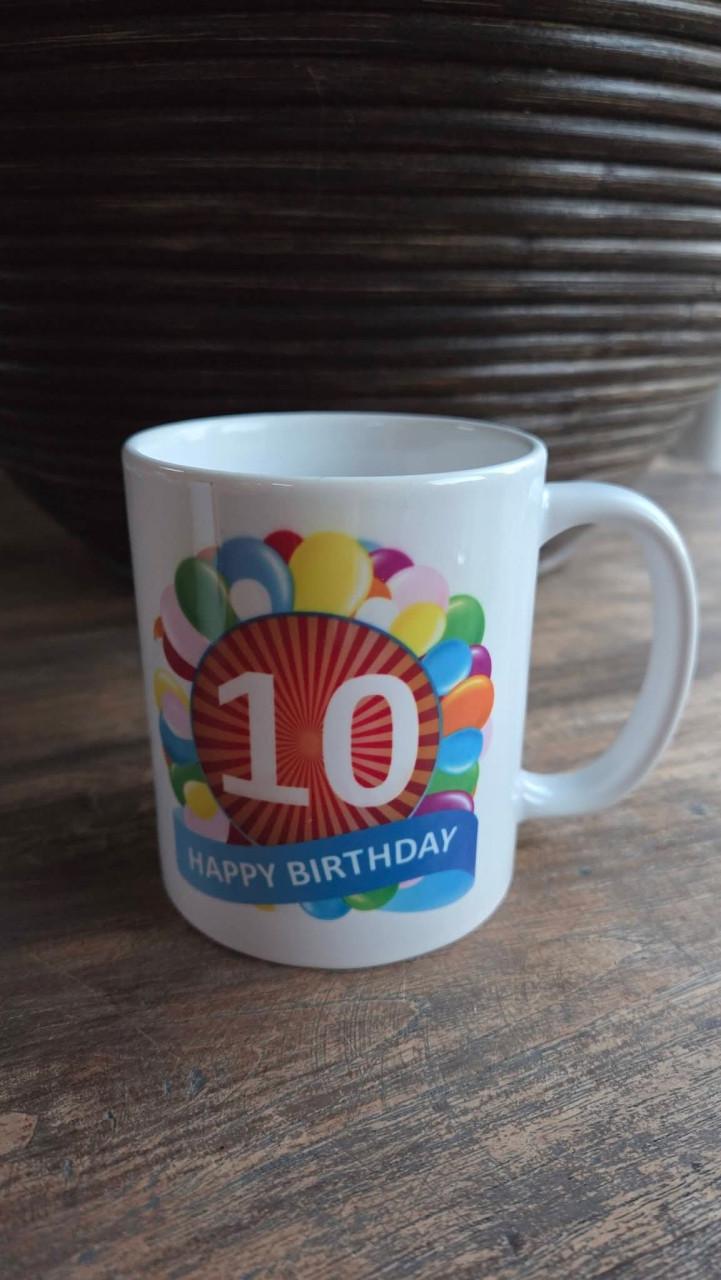 Verjaardagsbekers 10 jaar