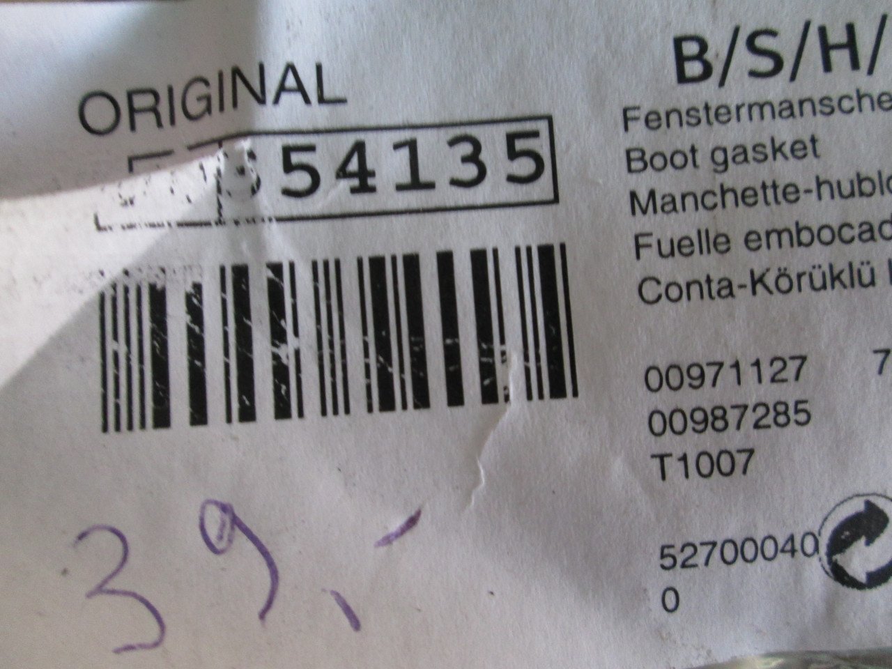 NIEUWE wasmachine manchetten Siemens/Bosch
