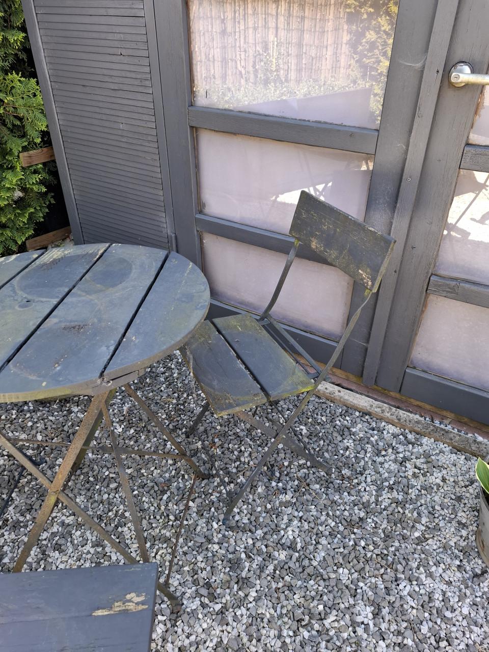 Bistroset hout/metaal