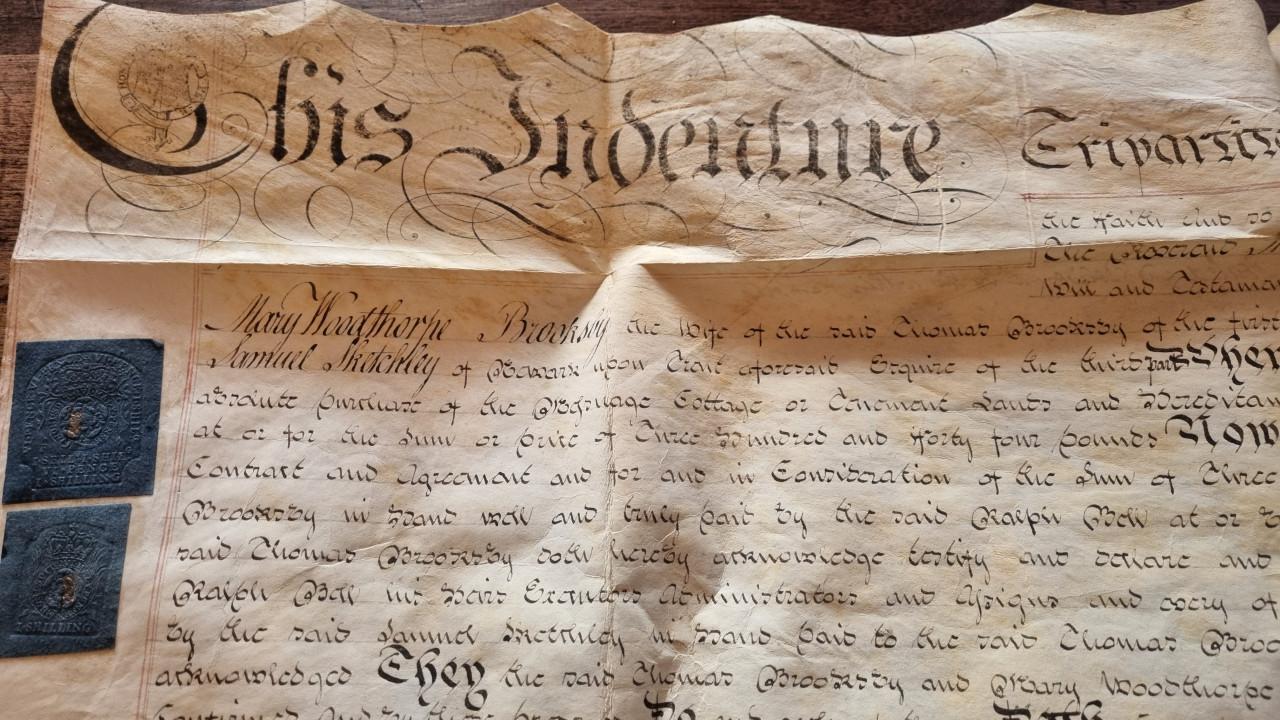 Handgeschreven Engels perkamenten manuscript uit 1798