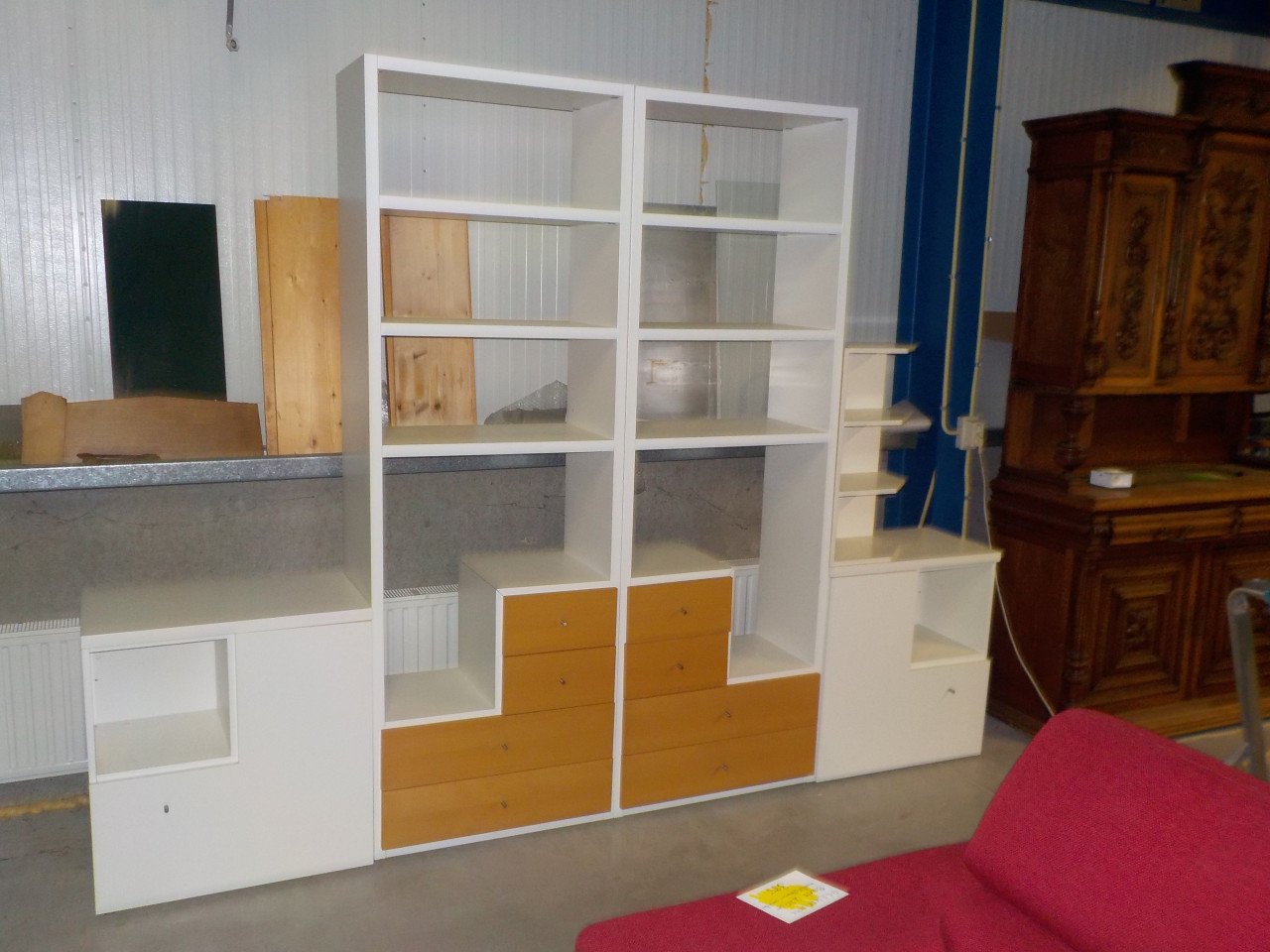 Hele mooie kwaliteit 5 delig open wandmeubel in zeer goede staat 290 x 215