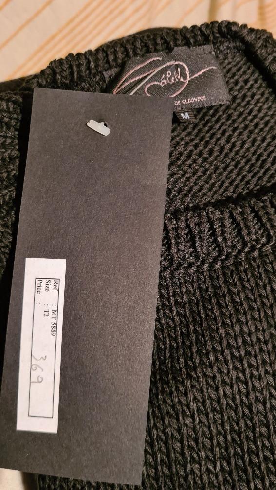 SÁBETH: Nieuw Grofgebreid jurkje zwart S of M