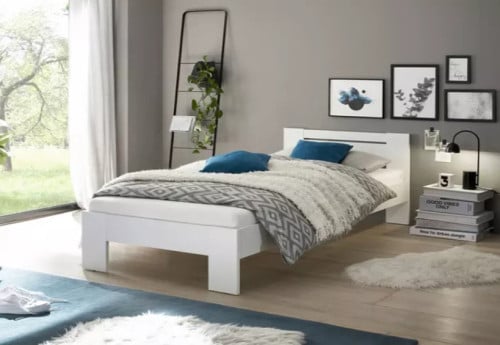 Twijfelaar bed 120 cm. met bodem en tóp koudschuim matras