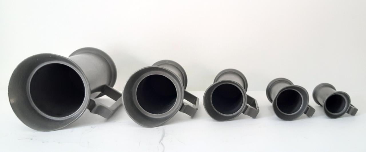 5 tinnen maatkannetjes