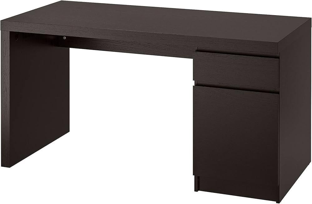 Bureau 140x65, Ikea Malm zwart /bruin