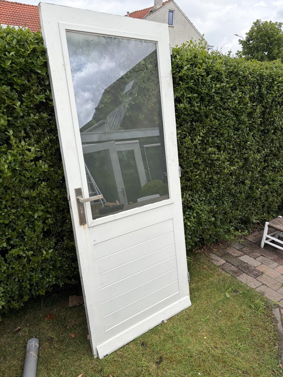 Hard houten deur met dubbelglas