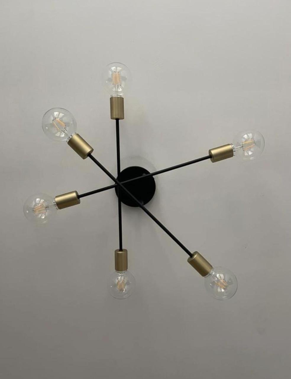 Mooie grote lamp zwart goud metaal plafondlamp hanglamp