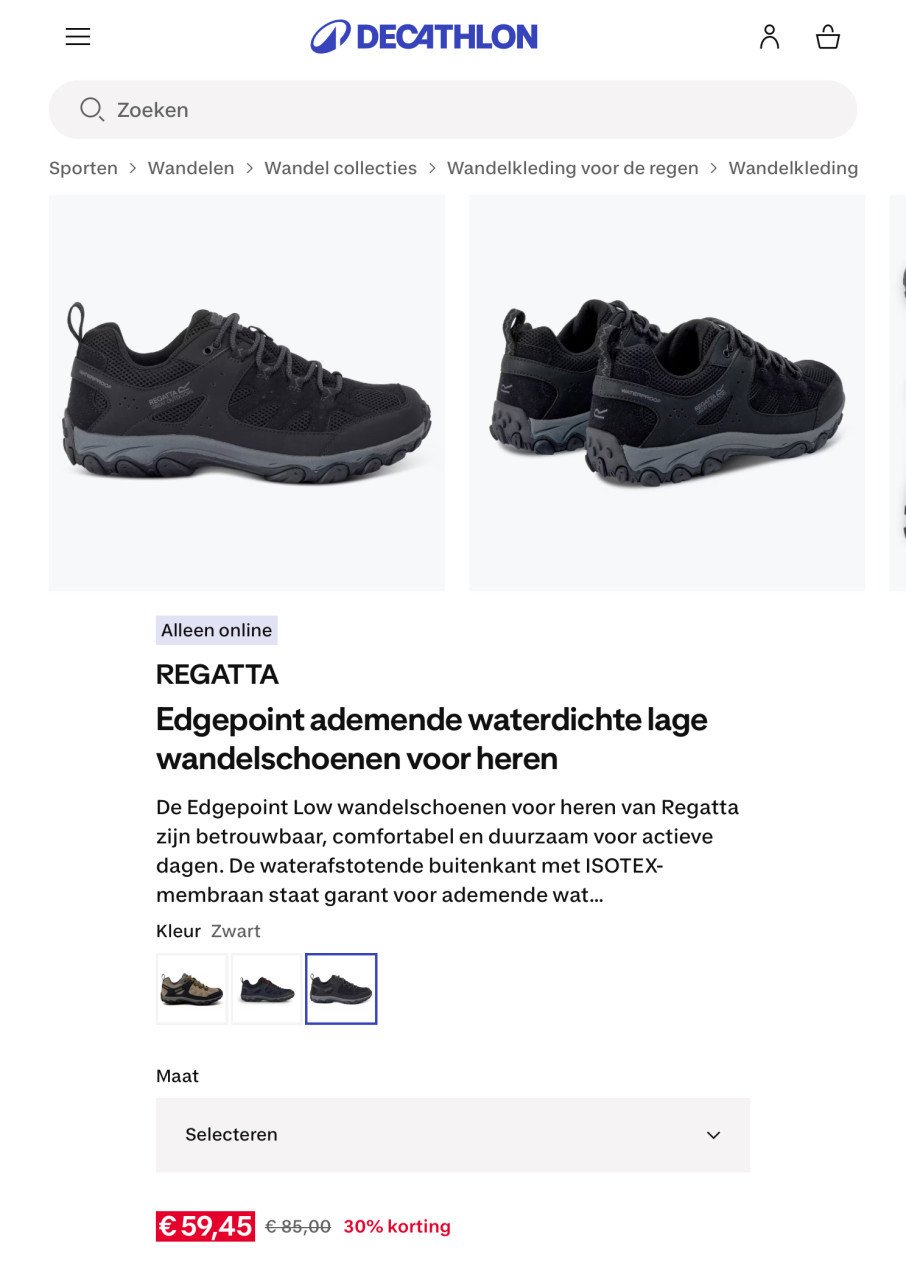 Regatta Edgepoint ademende waterdichte lage wandelschoenen – maat 46
