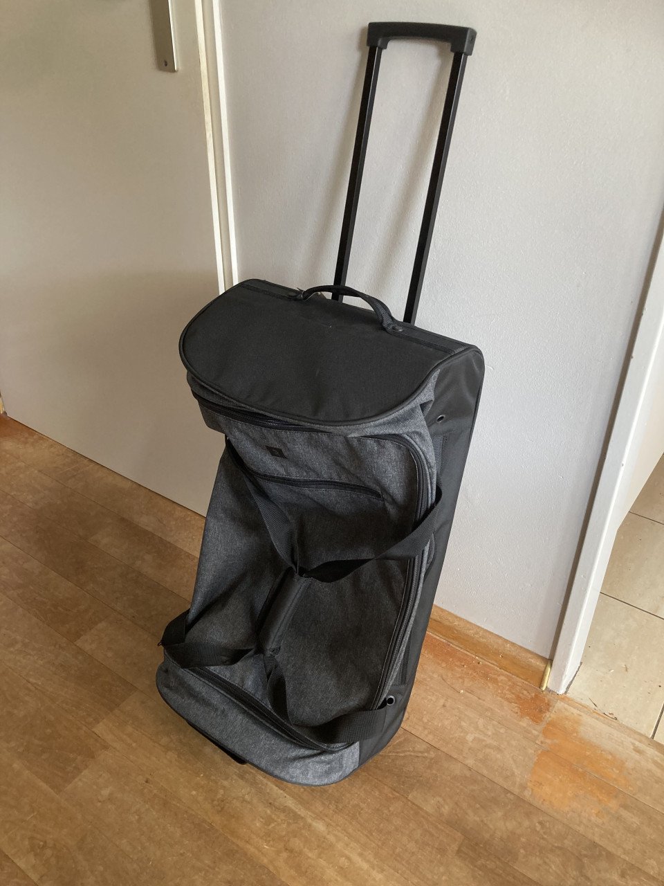 Trolley sport/reis-tas essential 70 liter met wieltjes grijs