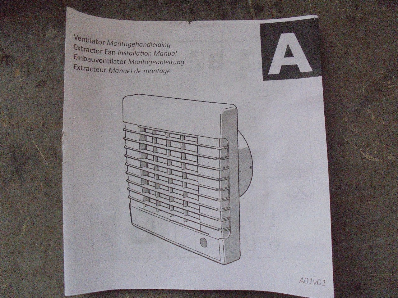 Inbouwventilator Design vierkant Ø 125 mm