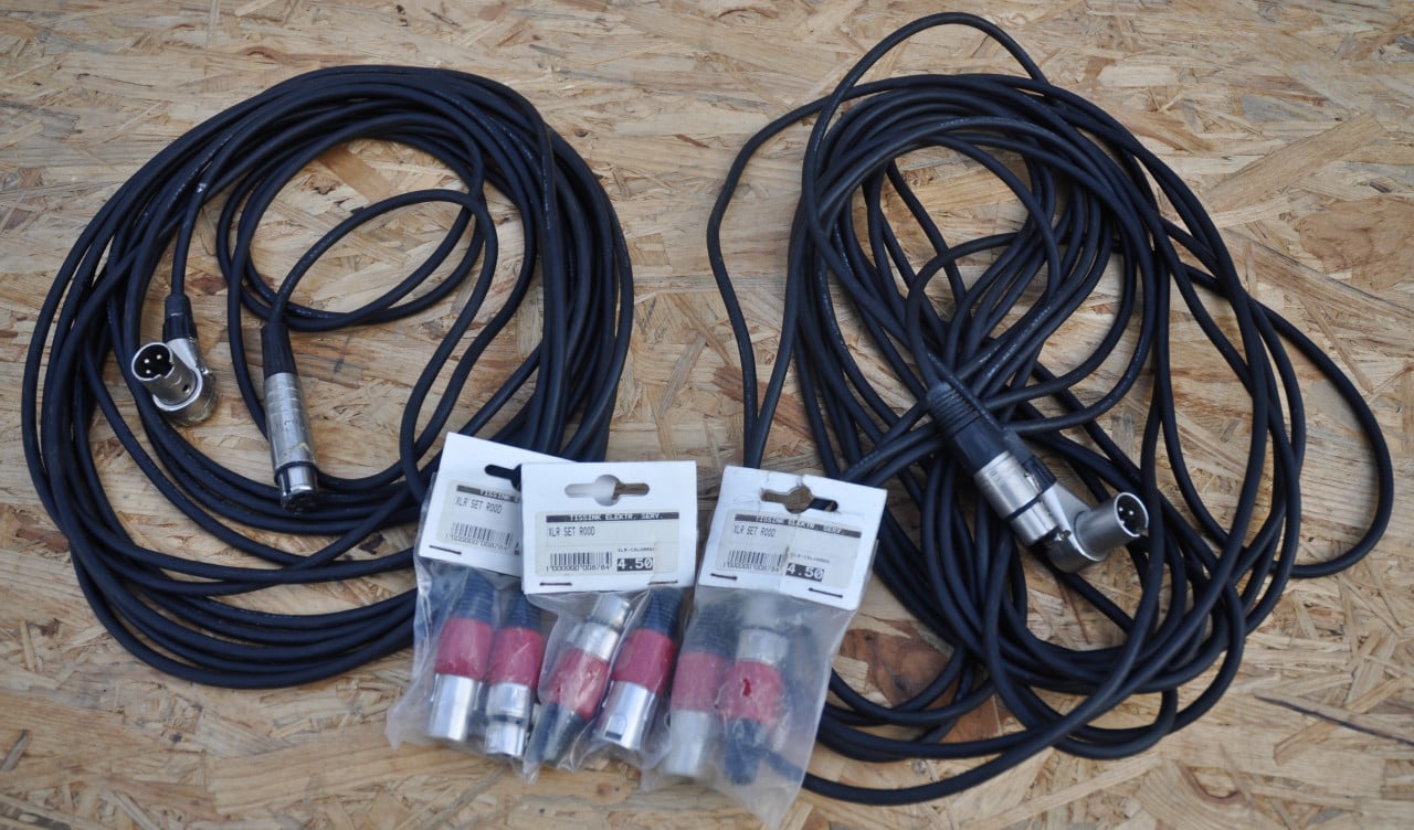 Lange XLR kabels 2stuks + 3 sets XRL connectors