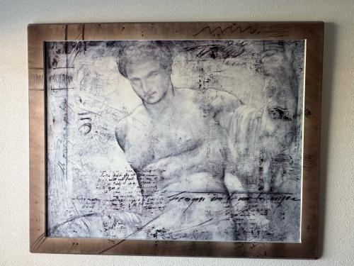 Mooi groot schilderij in bijpassende lijst (125cm breed)