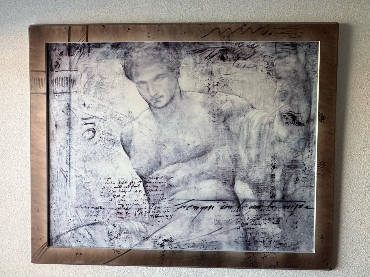 Mooi groot schilderij in bijpassende lijst (125cm breed)