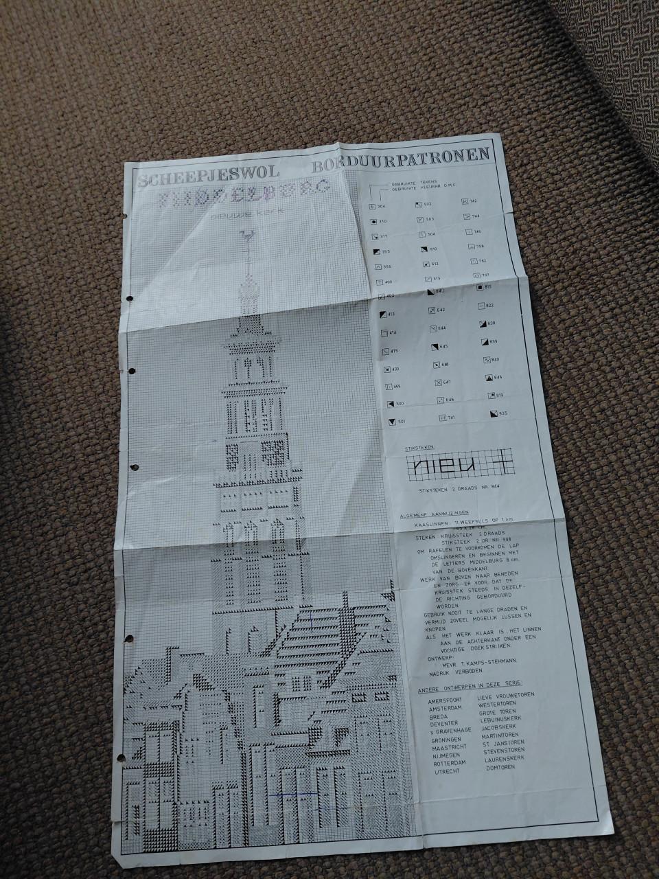 Borduurpatroon Lange Jan Middelburg