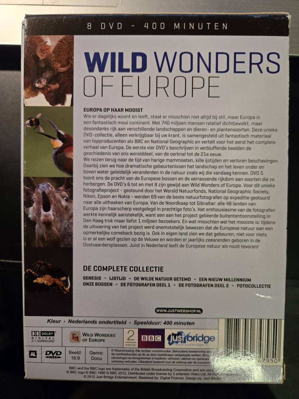 DVD-box "Wild Wonders of Europe:  8 DVD;'s  De Complete Collectie"