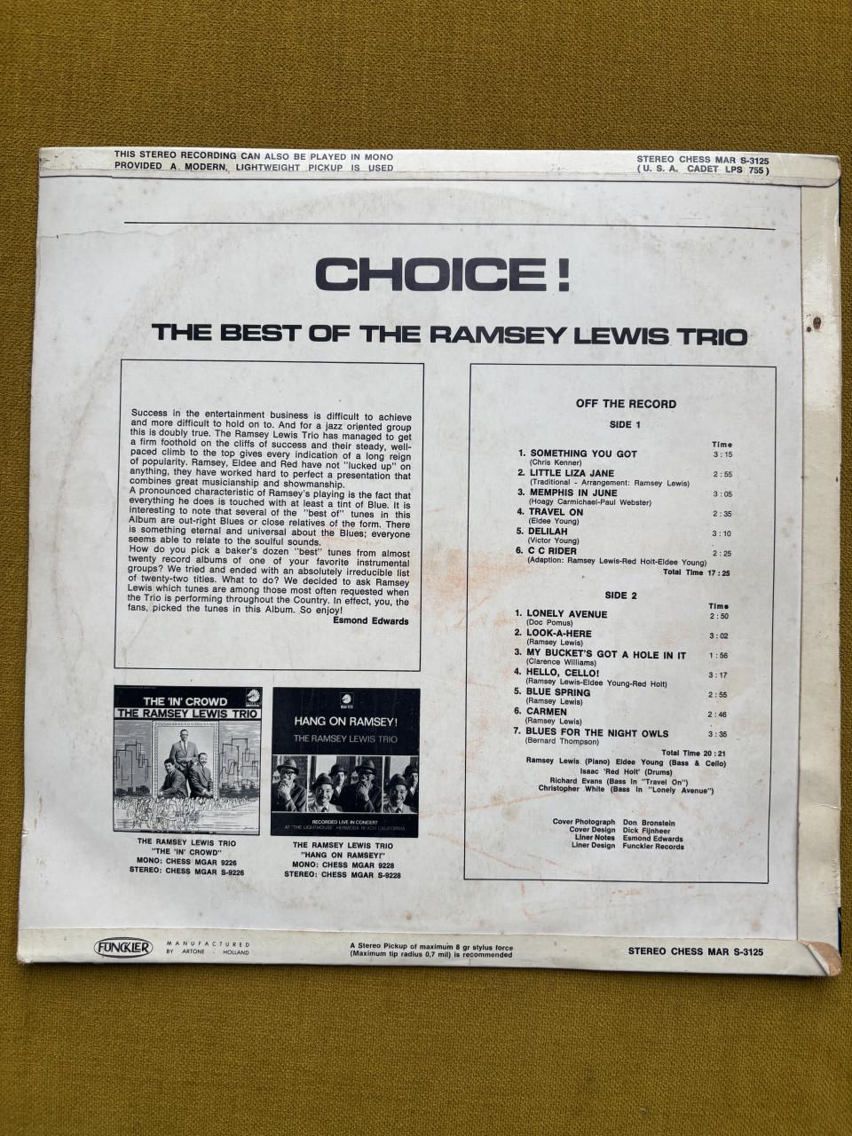 Choice! (The Best Of The Ramsey Lewis Trio)