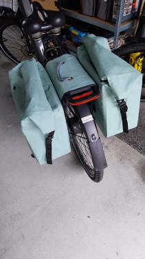 Dubbele fietstas 48ltr groen