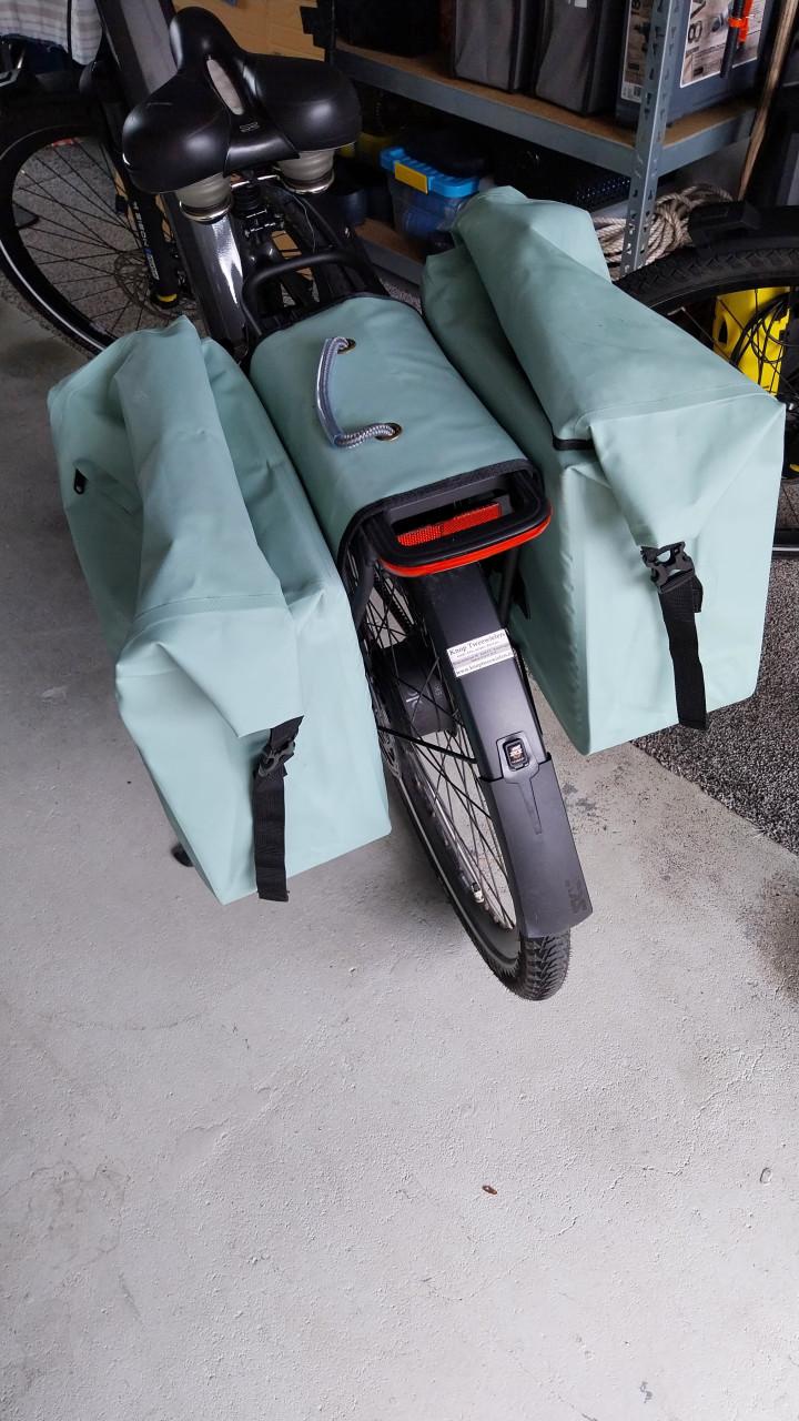 Dubbele fietstas 48ltr groen