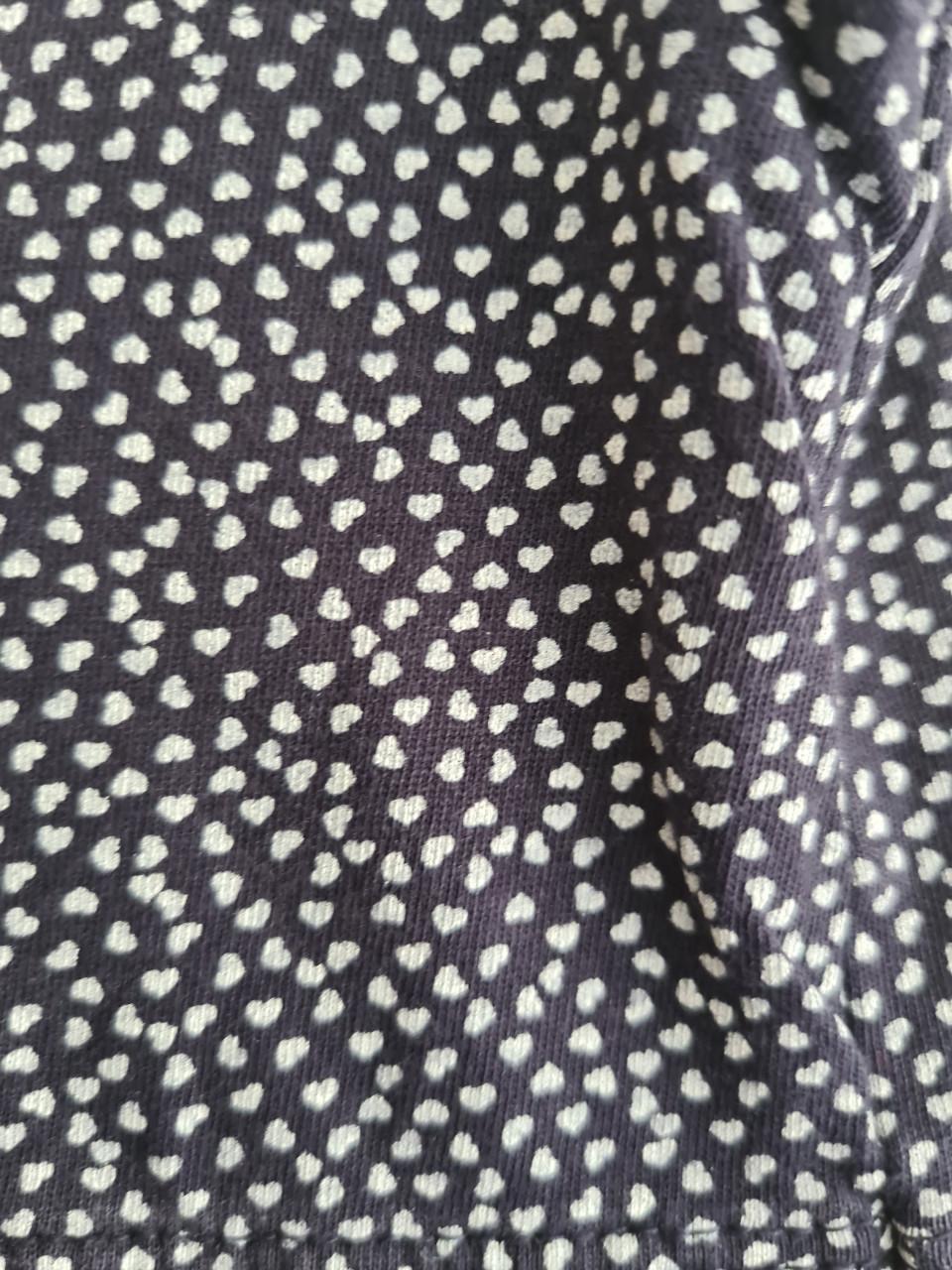 Donkerblauw met witte stipjes jurkje van H&M  Maat 128