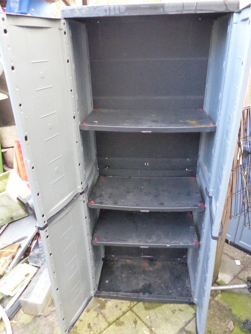 Tuinkast opbergkast kunststof 3 stuks 38d68b170hoog verstelbare draagplanke