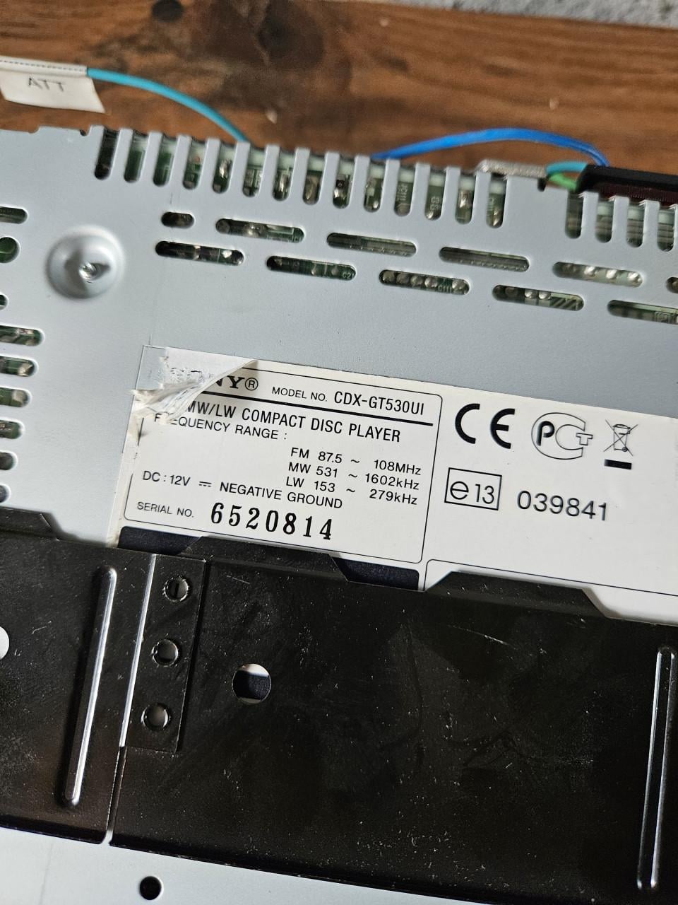 Werkende mooie Sony CDX-GT530UI Autoradio met USB en AUX