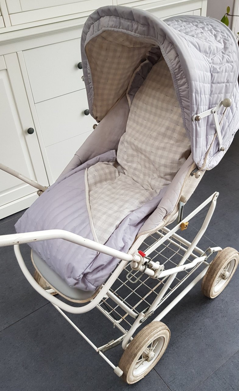 Vintage combi kinderwagen/wandelwagen met toebehoren, merk Koelstra
