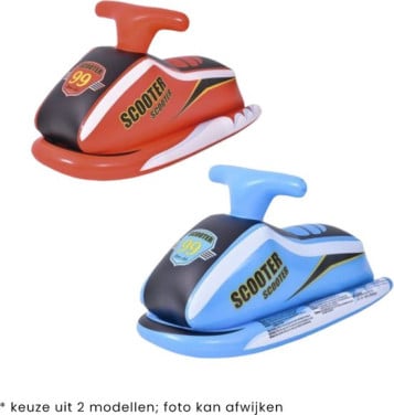 Opblaas waterscooter in rood en blauw