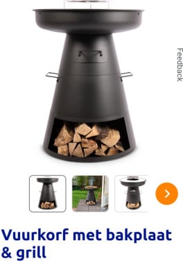 Vuurkorf met bakplaat en grill