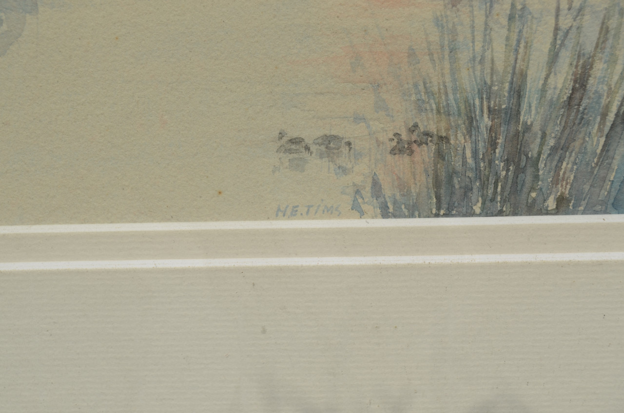 Sfeervolle aquarel gesigneerd M. E. (Greet)Tims (1925 - )