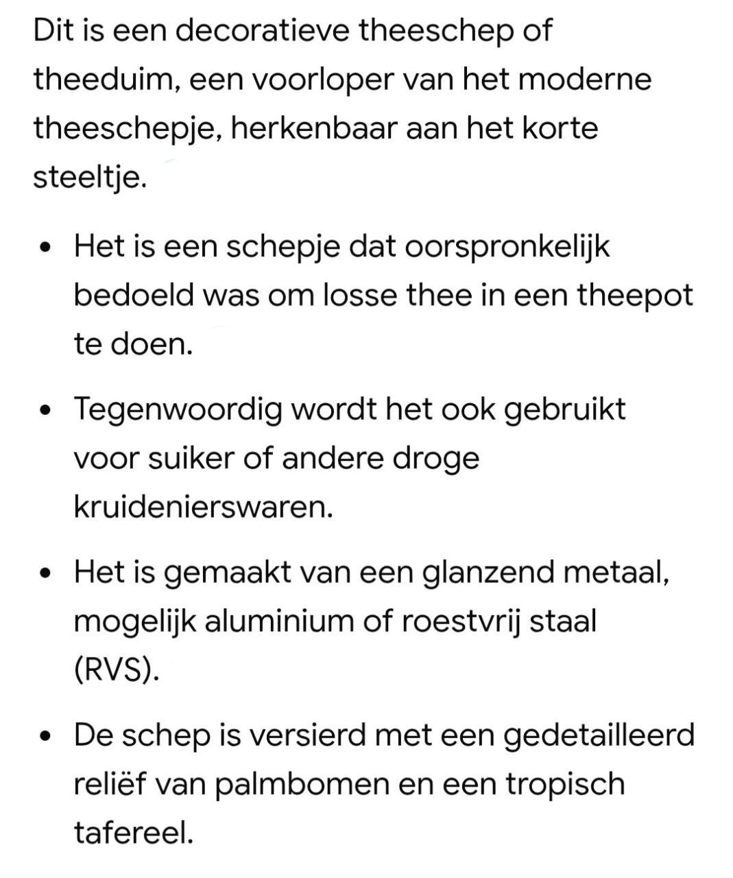 Vintage Theeduim Theeschepje Theeplukster