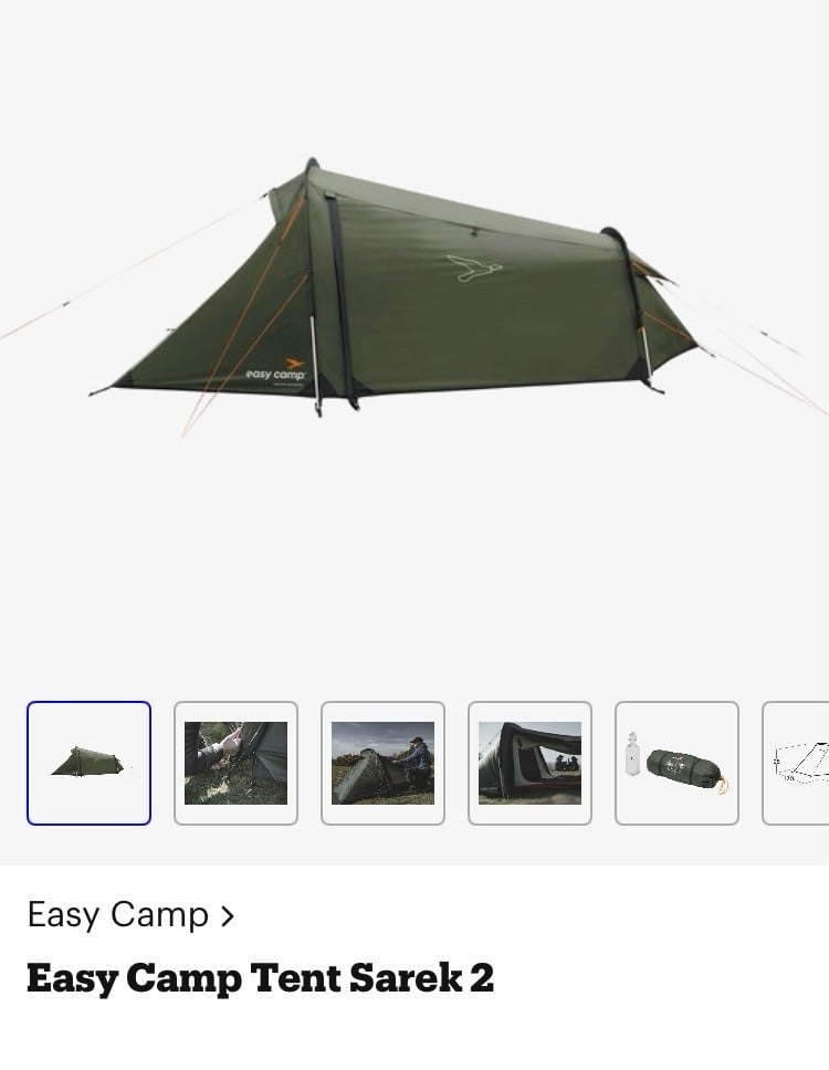 Easy camp Sarek twee persoons tentje lichtgewicht