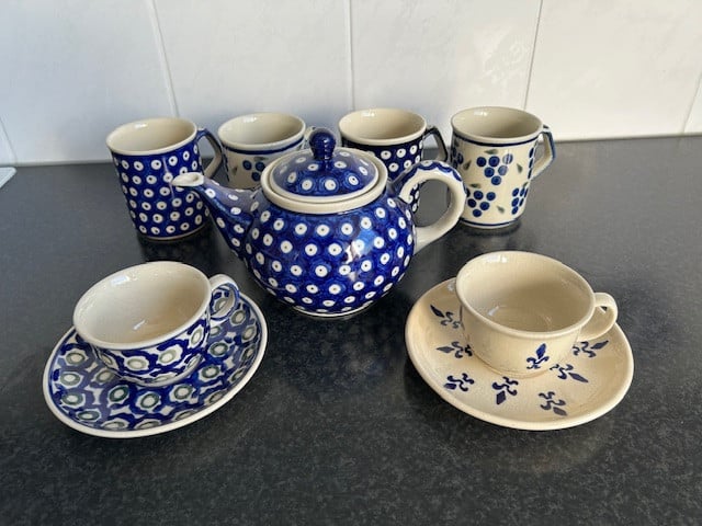 Bunzlau... Pools handbeschilderd servies.