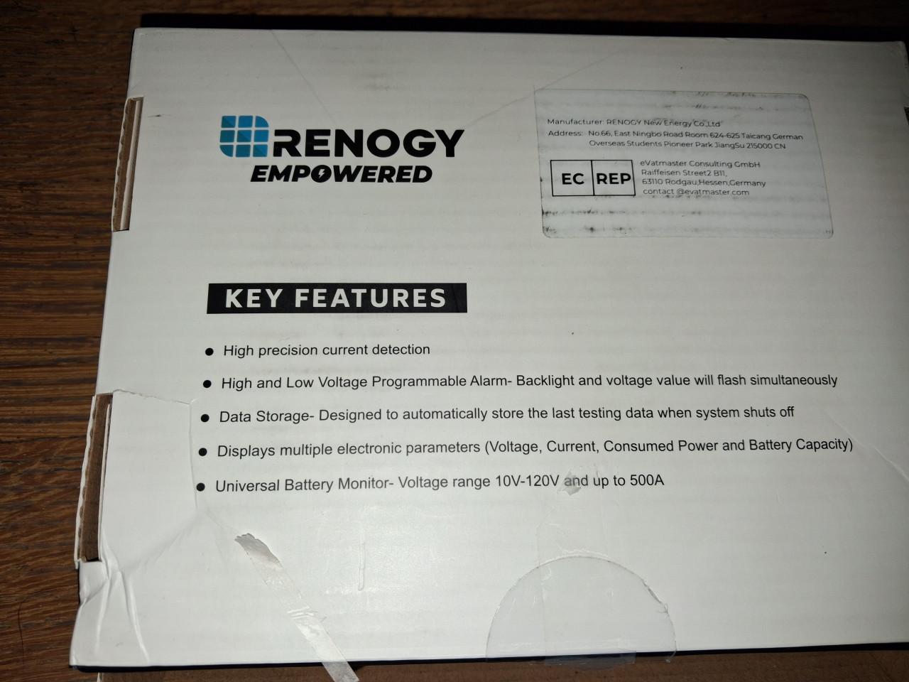 Renogy battery monitor met shunt