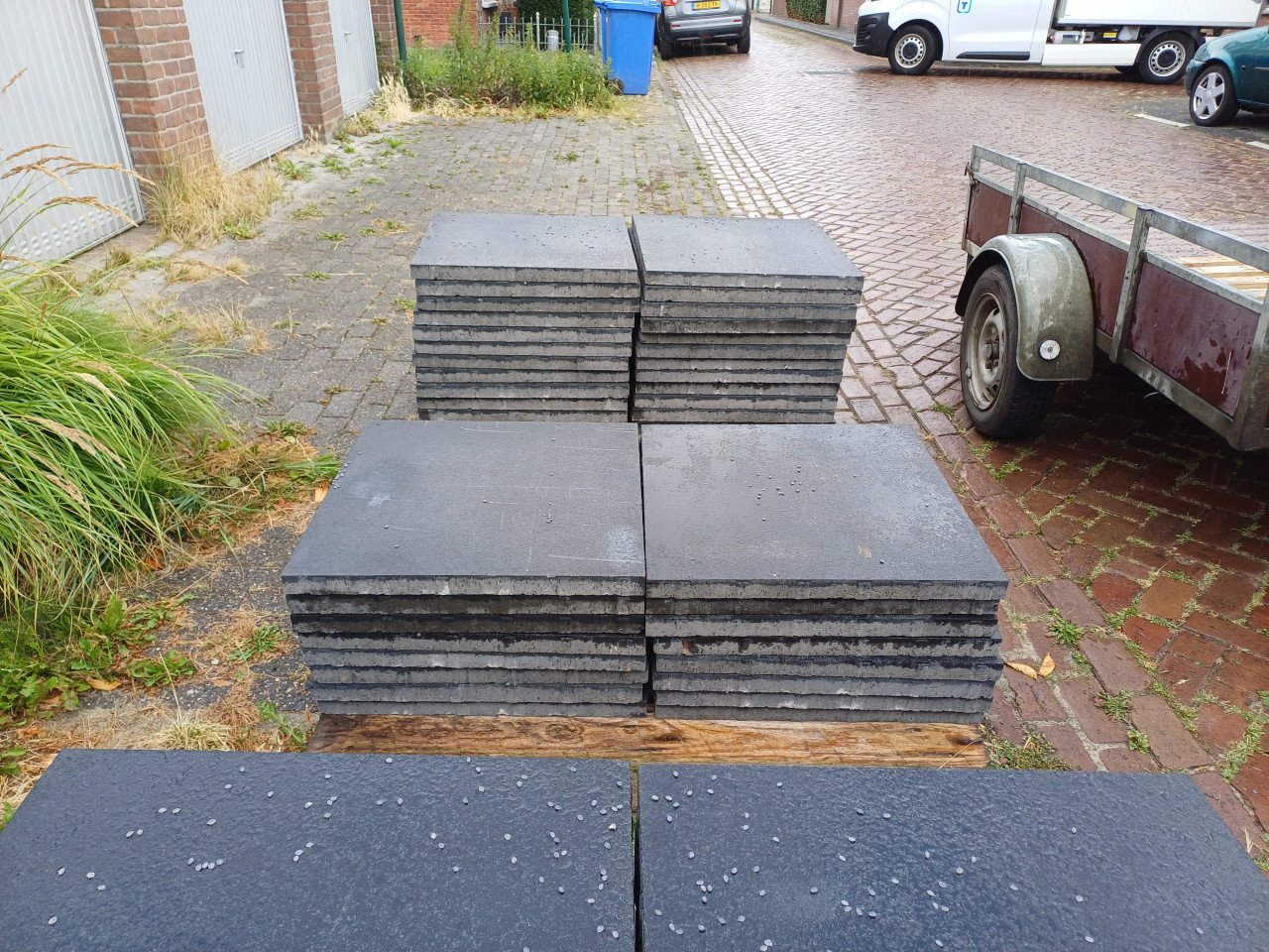 Ca 22 m2 antraciet terrastegels 60x60x4