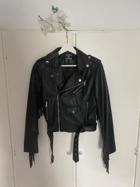 Lederlook jas zwart M