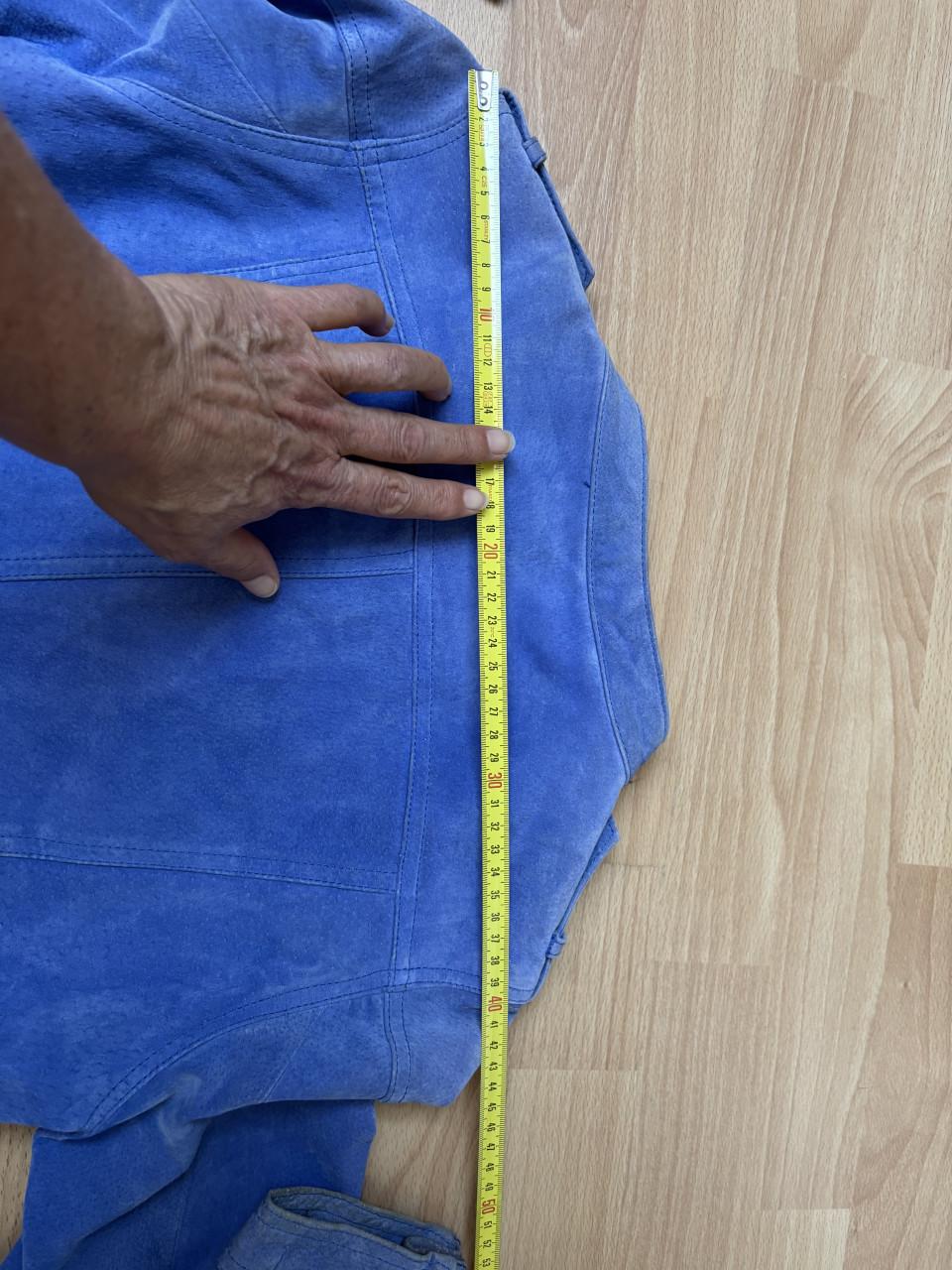 Blauw leren jasje maat 36/38