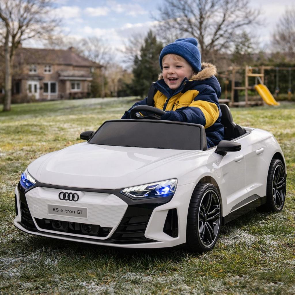 Elektrische Kinderauto 12v - Audi-RS E-Tron GT | Wit